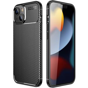 Mobigear Racing iPhone 14 Pro Hülle Flexibles TPU Backcover - Schwarz