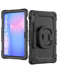 Mobilize Rotating Defender Samsung Galaxy Tab S10 FE Hülle Kunststoff,Silikon Backcover + Schulterträger + Ständer - Schwarz