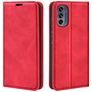 Mobigear Retro Slim Motorola Moto G62 Hülle Klapphülle Geldbörse - Rot