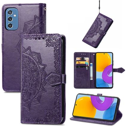Mobigear Mandala Samsung Galaxy M52 Hülle Klapphülle Geldbörse - Lila