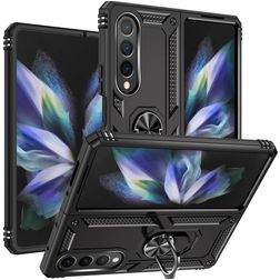Mobigear Armor Ring Samsung Galaxy Z Fold 4 Hülle Hardcase Backcover Stoßfest mit Ringhalter - Schwarz