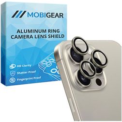 Mobigear Single iPhone 15 Pro Max Panzerglas Gehärtetes Glas Kameralinsen Schutz - Hüllenfreundlich - Silber