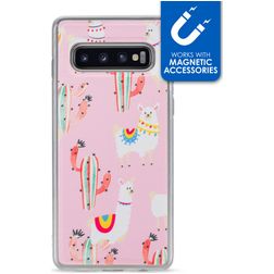 My Style Magneta Samsung Galaxy S10 Hülle Flexibles TPU Backcover - Pink Alpaca