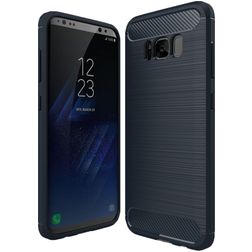 Mobigear Brushed Slim Samsung Galaxy S8 Hülle Flexibles TPU Backcover - Blau
