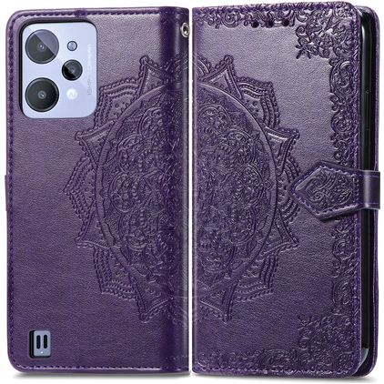 Mobigear Mandala Realme C31 Hülle Klapphülle Geldbörse - Lila