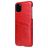 Fierre Shann Premium Card iPhone 11 Hülle Backcover mit Kartenhalter - Rot