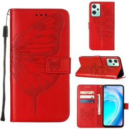 Mobigear Butterfly Realme 9 Pro Hülle Klapphülle Geldbörse - Rot