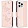 Mobigear Butterfly iPhone 16 Pro Hülle Klapphülle Geldbörse - Roségold