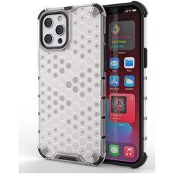 Mobigear Honeycomb iPhone 13 Hülle Hardcase Backcover Stoßfest - Weiß