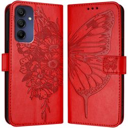 Mobigear Butterfly Samsung Galaxy A16 Klapphülle Portemonnaie - Rot