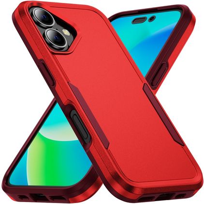 Mobigear Heavy Armor iPhone 16 Plus Hülle Hardcase Backcover Stoßfest - Rot