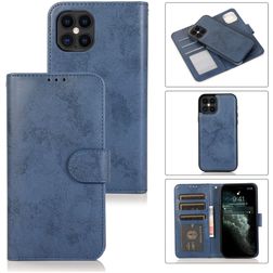 Mobigear Wallet iPhone 12 Hülle Abnehmbare 2in1 Klapphülle Geldbörse - Dunkelblau