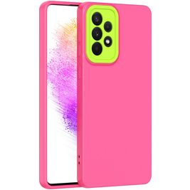 Mobigear Colors Samsung Galaxy A73 Hülle Flexibles TPU Backcover - Pink