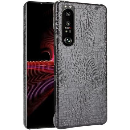 Mobigear Croco Sony Xperia 1 III Hülle Hardcase Backcover - Schwarz