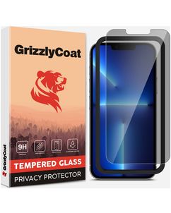 GrizzlyCoat Easy Fit AntiSpy iPhone 13 Pro Max Panzerglas Gehärtetes Glas Displayschutz Privacy - Hüllenfreundlich + Applikator