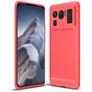 Mobigear Brushed Slim Xiaomi Mi 11 Ultra Hülle Flexibles TPU Backcover - Rot