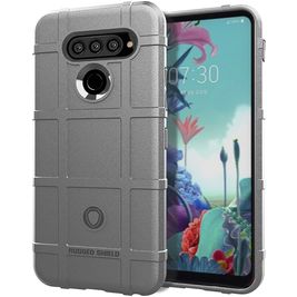 Mobigear Rugged Shield LG K51s Hülle Flexibles TPU Backcover Stoßfest - Grau