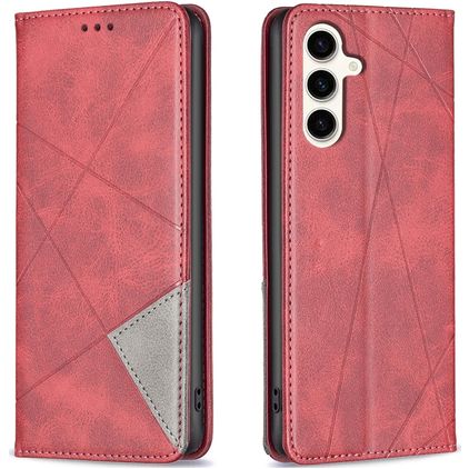 Mobigear Rhombus Slim Samsung Galaxy S23 FE Hülle Klapphülle - Rot