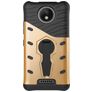 Mobigear Grip Stand Motorola Moto C Plus Hülle Hardcase Backcover Stoßfest mit Ständer - Gold