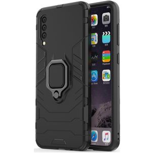 Mobigear Armor Ring Samsung Galaxy A50 Hülle Hardcase Backcover Stoßfest mit Ringhalter - Schwarz