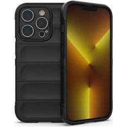 Mobigear Bumpy iPhone 14 Pro Hülle Flexibles TPU Backcover - Schwarz
