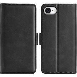 Mobigear Slim Magnet iPhone 16e Hülle Klapphülle Geldbörse - Schwarz