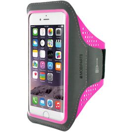 Mobiparts Comfort Fit Handyhalterung Joggen iPhone 8 Sporthülle Neopren Sportarmband - Neon Pink