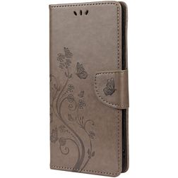Mobigear Flowers Xiaomi Redmi Note 10 5G Klapphülle Portemonnaie - Grau