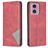 Mobigear Rhombus Slim Motorola Moto G24 Hülle Klapphülle - Rot