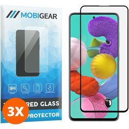 Mobigear Premium Samsung Galaxy A51 5G Panzerglas Displayschutz - Hüllenfreundlich - Schwarz (3er Pack)