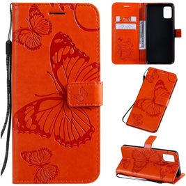 Mobigear Butterfly Samsung Galaxy A51 Hülle Klapphülle Geldbörse - Orange