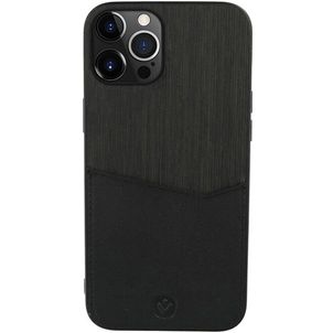 Valenta Card Slot iPhone 13 Pro Echtleder Backcover mit Kartenfach - Schwarz