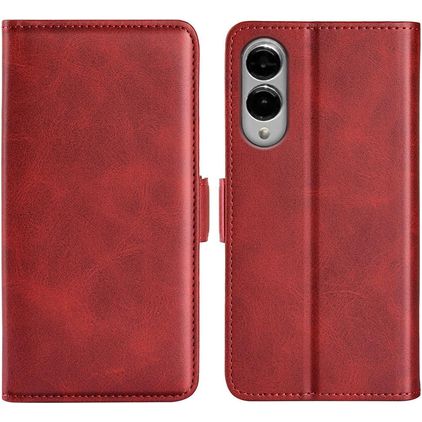 Mobigear Slim Magnet Samsung Galaxy S25 Edge Hülle Klapphülle Geldbörse - Rot