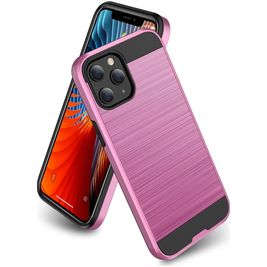 Mobigear Brushed Armor iPhone 12 Pro Max Hülle Hardcase Backcover Stoßfest - Pink