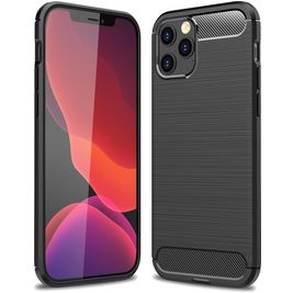Mobigear Brushed Slim iPhone 12 Pro Max Hülle Flexibles TPU Backcover - Schwarz