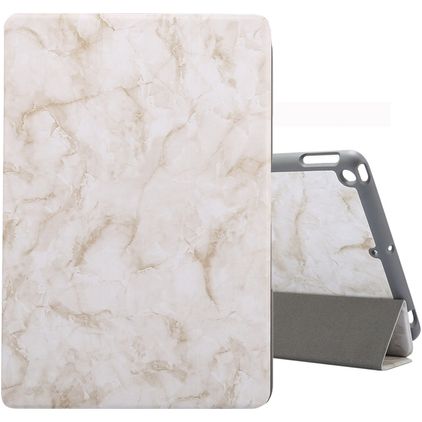 Mobigear Tri-Fold Marble iPad 9 (2021) Hülle Klapphülle + Stifthalter - Weiß