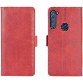 Mobigear Slim Magnet Motorola One Fusion Plus Hülle Klapphülle Geldbörse - Rot