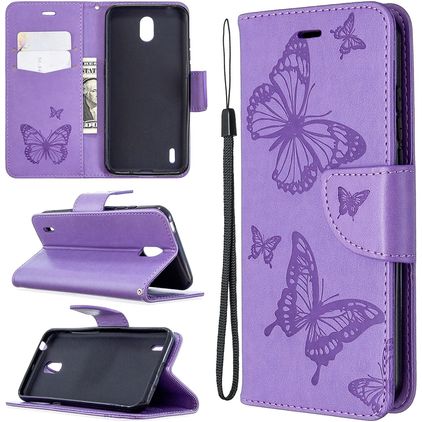 Mobigear Butterfly Nokia 1.3 Hülle Klapphülle Geldbörse - Lila