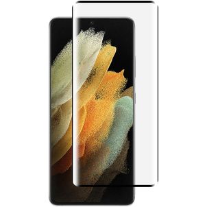 Mobigear Curved Samsung Galaxy S21 Ultra Panzerglas Gehärtetes Glas Displayschutz - Hüllenfreundlich - Schwarz