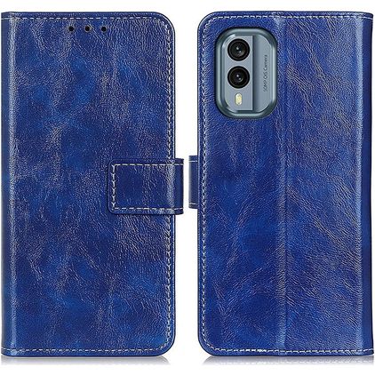 Mobigear Basic Nokia X30 Hülle Klapphülle Geldbörse - Blau
