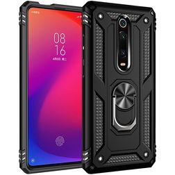 Mobigear Armor Ring Xiaomi Mi 9T Pro Hülle Hardcase Backcover Stoßfest mit Ringhalter - Schwarz