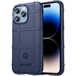 Mobigear Rugged Shield iPhone 14 Pro Hülle Flexibles TPU Backcover Stoßfest - Blau