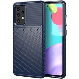 Mobigear Groove Samsung Galaxy A52 Hülle Flexibles TPU Backcover - Blau