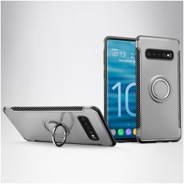 Mobigear Armor Ring Samsung Galaxy S10 Hülle Hardcase Backcover Stoßfest mit Ringhalter - Silber Mobigear Armor Ring Samsung Galaxy S10 Hülle Hardcase Backcover Stoßfest mit Ringhalter - Silber