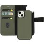Mobiparts iPhone 15 MagSafe Hülle Echtes Leder Abnehmbare 2in1 Klapphülle Geldbörse - Grün