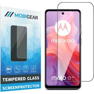 Mobigear Premium Motorola Moto E14 Panzerglas Gehärtetes Glas Displayschutz - Hüllenfreundlich - Schwarz