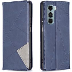 Mobigear Rhombus Slim Motorola Moto G200 5G Hülle Klapphülle - Blau