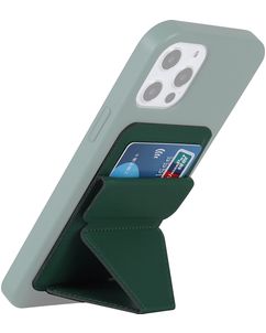 Mobigear Folding Snap-On Kartenetui - 3 Karten - MagSafe Kompatibel - Grün