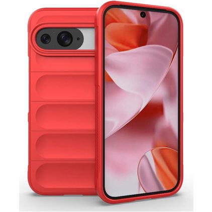 Mobigear Bumpy Google Pixel 9 Pro Hülle Flexibles TPU Backcover - Rot