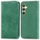 Mobigear Retro Slim Samsung Galaxy S25 Hülle Klapphülle Geldbörse - Grün